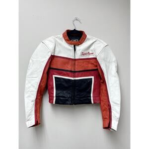 GENUINE LEATHER nascar Racing jacket Women size small